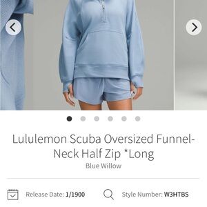 lululemon athletica Scuba Oversized Funnel-Neck Half Zip Hoodie - Blue Willow